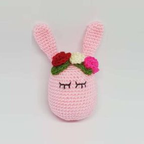 Cuki babarózsaszín horgolt nyuszika